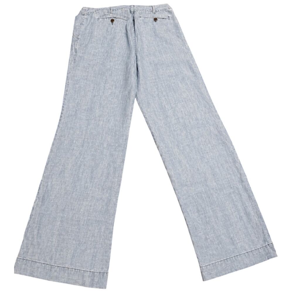 Sundance Blue Lyocell Linen Blend Wide Leg Coastal Pants, Chambray, Size 10 - Picture 5 of 6